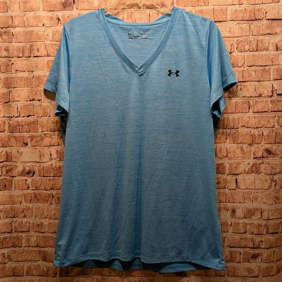 Under Armour Heatgear Loose Blue V-Neck T-Shirt Size XL - Picture 1 of 9